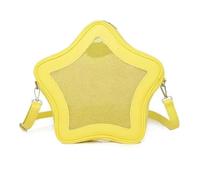 [Mllepjdh] Bolso de hombro transparente para mujer, bolso de hombro de piel sintética con forma de estrella de gran capacidad, con pantalla de alfiler de anime