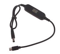 Mllepjdh Cable de alimentación ajustable de 50 cm USB a 5,5 x 2,1 mm, 2 V-12 V, reemplaza la batería LR03 LR6AA 9 V, cable de ajuste de voltajes, cable tipo C a cable de alimentación con regulador de