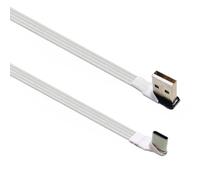 Mllepjdh Cable de extensión de alimentación USB A a tipo C plano y delgado USB 2.0 de carga de sincronización de datos, múltiples opciones de longitud, cable USB A a C