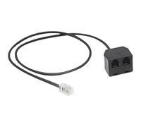Mllepjdh Cable de extensión RJ9 macho a 2 hembras 4P4C adaptador divisor RJ9 teléfono divisor de línea de repuesto Rj9 4p4c cable conector negro