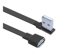 Mllepjdh Cable de extensión USB 2.0 flexible y suave con diseño de cabeza recta, línea de datos de silicona para lector de tarjetas de cámara, cable USB plano de silicona