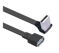 Mllepjdh Cable de extensión USB 2.0 flexible y suave con diseño de cabeza recta, línea de datos de silicona para lector de tarjetas de cámara, cable USB plano de silicona