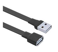 Mllepjdh Cable de extensión USB 2.0 flexible y suave con diseño de cabeza recta, línea de datos de silicona para lector de tarjetas de cámara, cable USB plano de silicona