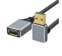 Mllepjdh Cable de extensión USB 3.0 de 5 Gbps, adaptador de dirección de 4 vías para controladores de espacios reducidos, periféricos, cable de extensión USB macho a hembra
