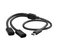 Mllepjdh Cable divisor de seguridad solar tipo C de 5 V/2 A, carga rápida, 480 Mbps, transferencia de datos, al aire libre, resistente a la intemperie, PVC, cable divisor de seguridad para exteriores