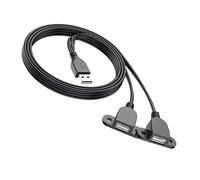 Mllepjdh Cable divisor USB en Y USB macho a 2 hembras, cable de extensión con orificio de tornillo de fácil fijación, extiende los puertos USB para cable de carga, concentrador USB para carga