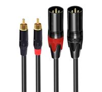 Mllepjdh Cable macho a doble 1 m Acoplamientos enchapados en oro con capa trenzada abarrotada para potenciadores de arreglos Hello Cable estereofónico defendido