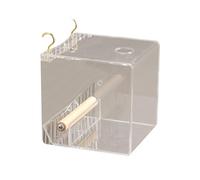 Mllepjdh Caja de alimentación para loros, caja de alimentación antisalpicaduras con soporte para dispensador de alimentos para pájaros pequeños, accesorios de jaula de pájaros, dispensador automático