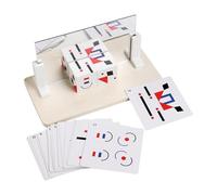 Mllepjdh Caja de Madera Portátil Almacenamiento Reflejo Patrón Bloques de Herramientas de Enseñanza Juguetes para Niño Espacial Conciencia Formación Bloques de Madera