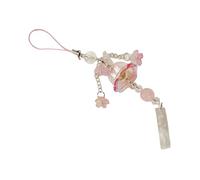 [Mllepjdh] Colgante de cristal de campanilla de viento de medusa delicado de moda lirio diseño de flores accesorios móviles uso diario acrílico llavero decoración, フリーサイズ