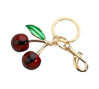 [Mllepjdh] Colgante de resina de leopardo de cereza brillante decoración llavero colgante colgante moderno bolsos accesorios para mujeres, フリーサイズ