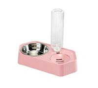 Mllepjdh Comedero y bebedero para mascotas, cuenco desmontable antivuelco, fuente de agua antifugas, cuenco elevado inclinado, dispensador de agua automático