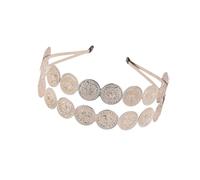 [Mllepjdh] Diadema de metal brillante para la cabeza traje de escenario de baile gitano para fiesta de la celebración de la celebración accesorios de actuación gitana tocado gitano y mujer oro moneda
