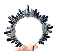 Mllepjdh Diadema de metal retro para joyería de cristal, luna, bruja, mago, boda, novia, para cabeza