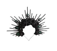 [Mllepjdh] Diadema de moda de rosa negra elegante diadema de flores para un estilo individual para fiestas y festivales de música