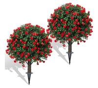 Mllepjdh Doble sustrato de lavanda artificial impermeable con vástagos pulidos excelentes para entrada boda centros de mesa trajes de baño arbustos artificiales