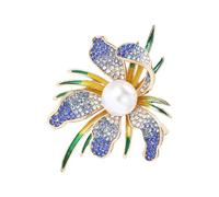 Mllepjdh Elegante broche de orquídeas sofisticado con diseño de flores para mujer, joyería para reuniones de negocios y noches, Size Approx. 1.8x2.1inch4.6x5.4cm, Metal