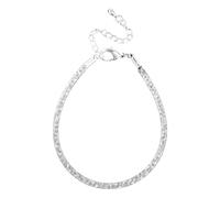 Mllepjdh Elegante pulsera de malla plateada con cuentas de cristal, ligera, ajuste cómodo, estilo profesional, accesorio de malla de acero, joyería de muñeca de alambre de acero plateado, cristal