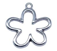 [Mllepjdh] Etiqueta colgante de color plateado antiguo Año Nuevo joyería borla colgante flor hueca colgante pulsera llavero artesanía