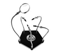 Mllepjdh Herramienta de soldadura PCB, brazos de metal flexibles, para ayudar a las manos, joyería, pasatiempos, taller, estación antideslizante, base pesada, kit de reparación profesional para niños,