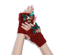 Mllepjdh Invierno Puños Mullidos Guantes Cálidos Mujeres Medio Dedo Espesar Aire Libre Esquí Pantalla Táctil Navidad Ciclismo Invierno Otoño A Prueba De Unisex para Hombres Bicicleta De Carretera A