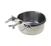 Mllepjdh Jaula para dispensador de agua y alimentos, cuenco para animales pequeños, conejo, acero inoxidable, para mascotas, soporte para jaula, cuencos colgantes, comedero para mascotas para perros y