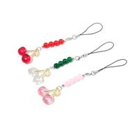 [Mllepjdh] Juego de 3 piezas de correa de teléfono con tema de fruta ligera, cadena de cuentas de langosta desmontable, llavero multifunción para joyería linda mochila colgante