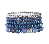 [Mllepjdh] Juego de 5 cuentas de cristal brillantes, pulsera de cuentas de lujo, conjunto de cuentas de joyería hechas a mano para las mujeres que aman, フリーサイズ