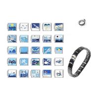 Mllepjdh Link Tool - Conectores de eslabones con dije de acero inoxidable con textura de acero inoxidable italiano