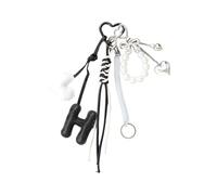 Mllepjdh Llavero de cuerda trenzada, decoración de bolso, amuletos de coche, accesorios de moda, colgante para bolso de mano, adorno colgante, Negro