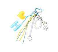 Mllepjdh Llavero de cuerda trenzada, decoración de bolso, amuletos de coche, accesorios de moda, colgante para bolso de mano, adorno colgante, azul