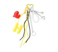 Mllepjdh Llavero de cuerda trenzada, decoración de bolso, amuletos de coche, accesorios de moda, colgante para bolso de mano, adorno colgante, amarillo