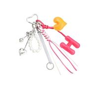 Mllepjdh Llavero de cuerda trenzada, decoración de bolso, amuletos de coche, accesorios de moda, colgante para bolso de mano, adorno colgante, Rosa intenso.