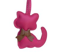 Mllepjdh Lovely Cat Themed Keyring PU Leather Hanging Accessory for Purse Car Keys Lightweight Scratch Resistant Design Stylish Cat Bowknot Bag Charm