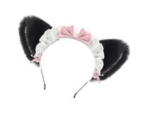 [Mllepjdh] Orejas de cosplay suaves de mucama accesorios para el cabello multicolores para fiestas de disfraces diarios góticas criadas góticas diadema para el cabello
