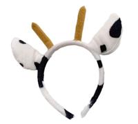 [Mllepjdh] Preciosa diadema de vaca de dibujos animados de tela suave para niños y mujeres, accesorios para el cabello para fiestas de viaje