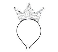 [Mllepjdh] Sombrero de corona brillante y aro de pelo de lentejuelas para niños, disfraz de fiesta, tiara antideslizante, diademas para el cabello para fiesta de cumpleaños, diadema de corona