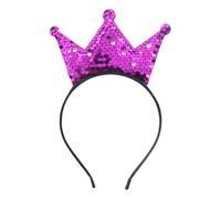 [Mllepjdh] Sombrero de corona brillante y aro de pelo de lentejuelas para niños, disfraz de fiesta, tiara antideslizante, diademas para el cabello para fiesta de cumpleaños, diadema de corona