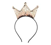 [Mllepjdh] Sombrero de corona brillante y aro de pelo de lentejuelas para niños, disfraz de fiesta, tiara antideslizante, diademas para el cabello para fiesta de cumpleaños, diadema de corona