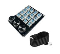 Mllepjdh Teclado macro personalizable con 3 botones giratorios de 16 teclas, teclado mecánico para juegos, teclado programable para juegos de música