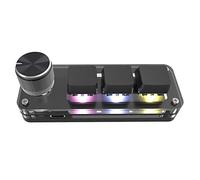 Mllepjdh Teclado mecánico macro de 3 teclas para juegos con cable de datos USB para programación de teclado estándar macro, color negro