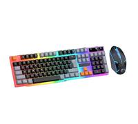 Mllepjdh Teclado para juegos de 104 teclas y teclado retroiluminado LED con cable de 1600 DPI para juegos para PC, portátil, escritorio