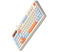 Mllepjdh Teclado pequeño de cable de 98 teclas con modos de retroiluminación ARGB, teclado ergonómico para juegos y uso en la oficina, portátil, fácil de usar
