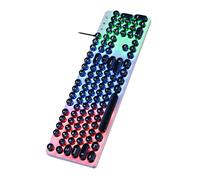 Mllepjdh Teclado Punks Styles RGB retroiluminado con tacto mecánico, diseño ABS para juegos, oficina, interruptores mecánicos de imitación