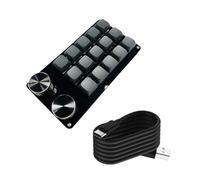 Mllepjdh Teclados macro programables con 2 perillas, teclado mecánico para juegos, interruptores intercambiables en caliente, almohadilla de control personalizable, teclado mecánico para juegos