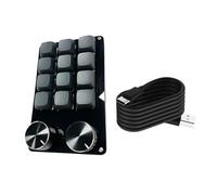 Mllepjdh Teclados macro programables con 2 perillas, teclado mecánico para juegos, interruptores intercambiables en caliente, almohadilla de control personalizable, teclado mecánico para juegos