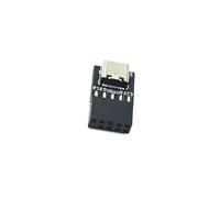 Mllepjdh Transferencia de Datos de Velocidad USB2.0 Adaptador de Panel Frontal de 9 Pines a Tipo C a Adaptador de extensión de encabezado de Placa Base de 9 Pines para Fácil instalación USB