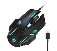 Mllepjdh TypeC Cable C Gaming Ajustable 3600DPI Retroiluminado Ergonómico Tipo C Dispositivos Ergonómicos