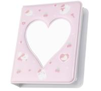 Mlllokfki Álbum de fotos con corazón, organizador de fotos de amor de 3 pulgadas - Álbum porta tarjetas | Porta colección favoritos interior transparente para fotos, postales, papel, imágenes