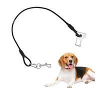 Mlllokfki Arnés de cinturón de seguridad para perro para coche, acero recubierto, sin masticar, cinturón de seguridad para perro, sujeción de coche con clip y cierre para uso en coche